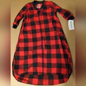 Carter's Kids Red and Black Checkered Sleep Sack 3-6 Months New